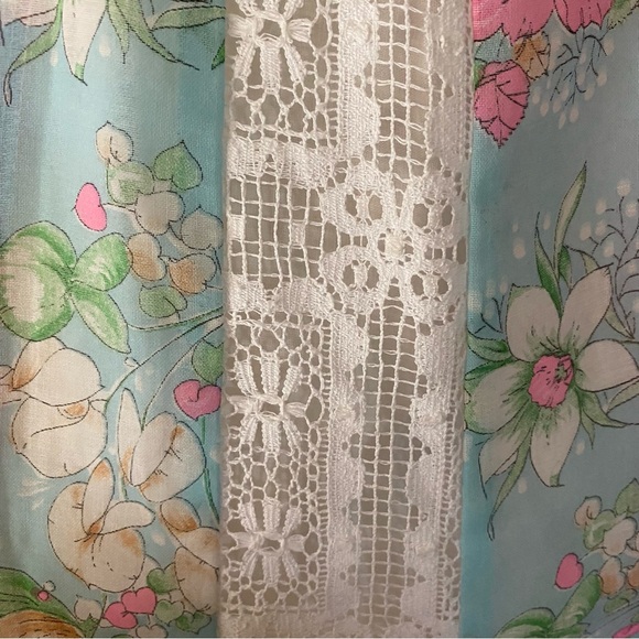 Vintage Chessa Davis Patchwork Floral Lace Polka Dot Prairie Skirt Boho Hippie - Picture 5 of 17